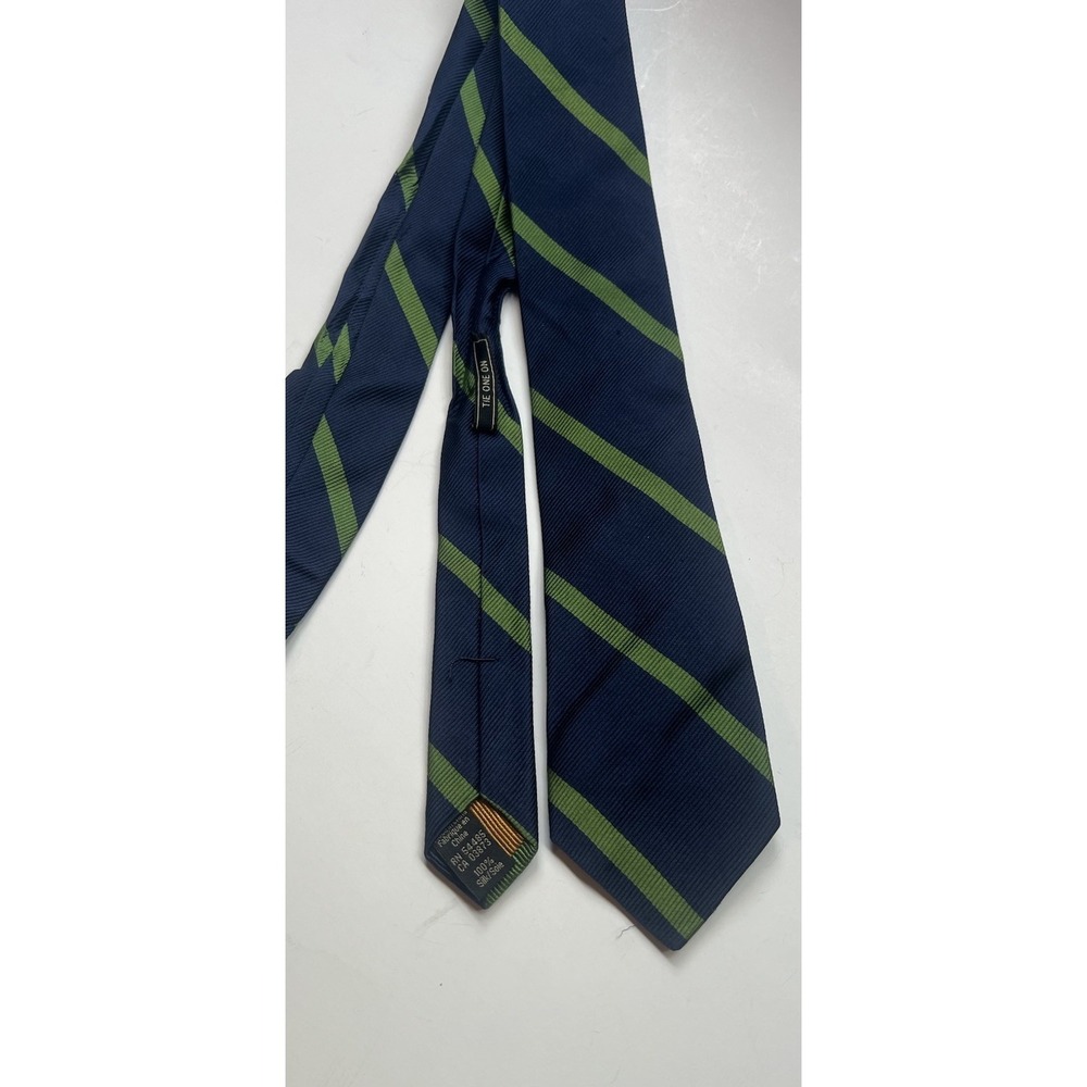 AE American Eagle Outfitters Blue & Green Striped 100% Silk Tie Old School‎ Ties